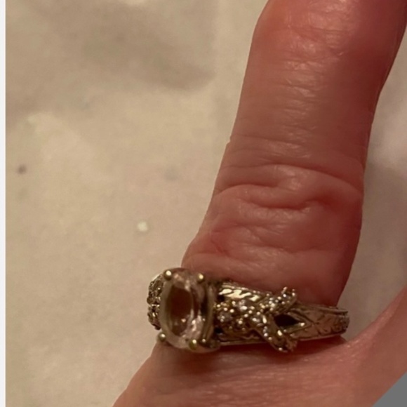 GENERATIONS 1912 14KT MORGANITE & PINK DIAMOND RING SIZE 6 - Picture 3 of 11